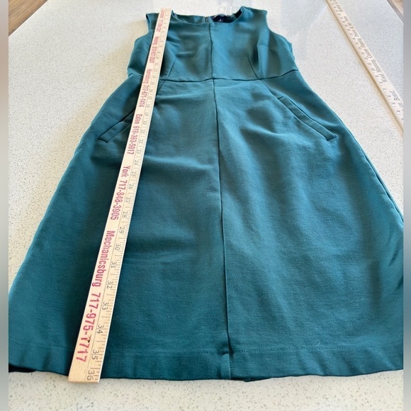 Lands End Sheath Dress Pockets Sleeveless Knit Stretch Jumper Size 4 Green EUC - Picture 11 of 15